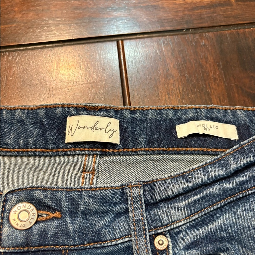 Women’s Wonderly Cropped Wide Leg Raw Hem Jeans Size 10R - Picture 3 of 7